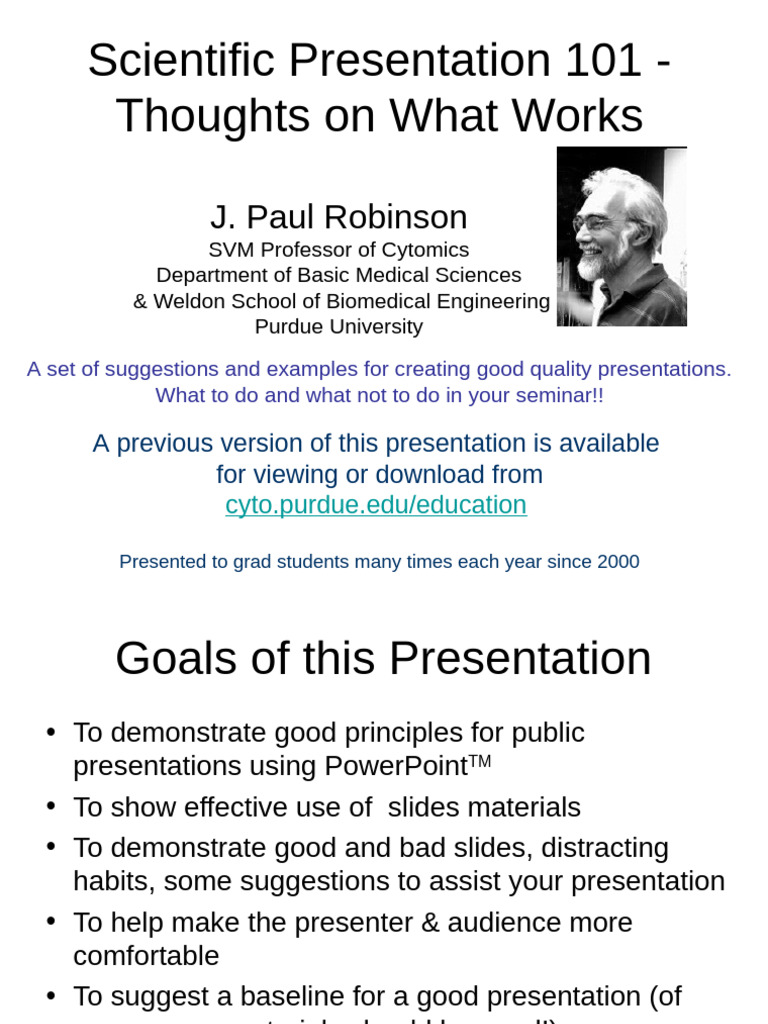 Scientific Presentation 101 - Thoughts On What Works | PDF | Assay