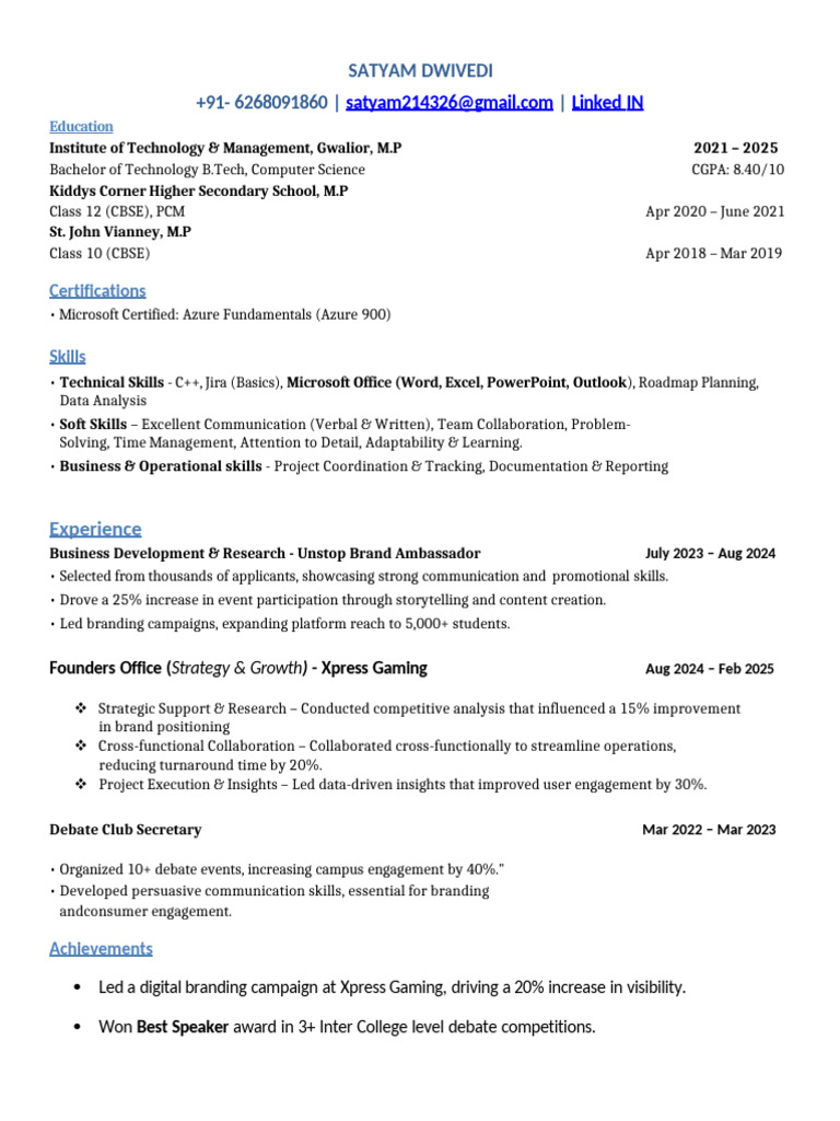 Satyam Teaching Assistant | PDF