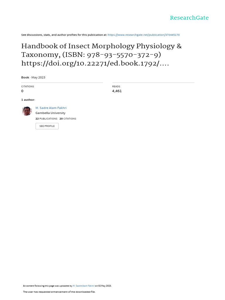 Handbook of Insect Morphology Taxonomy Physiology | PDF | Insects ...