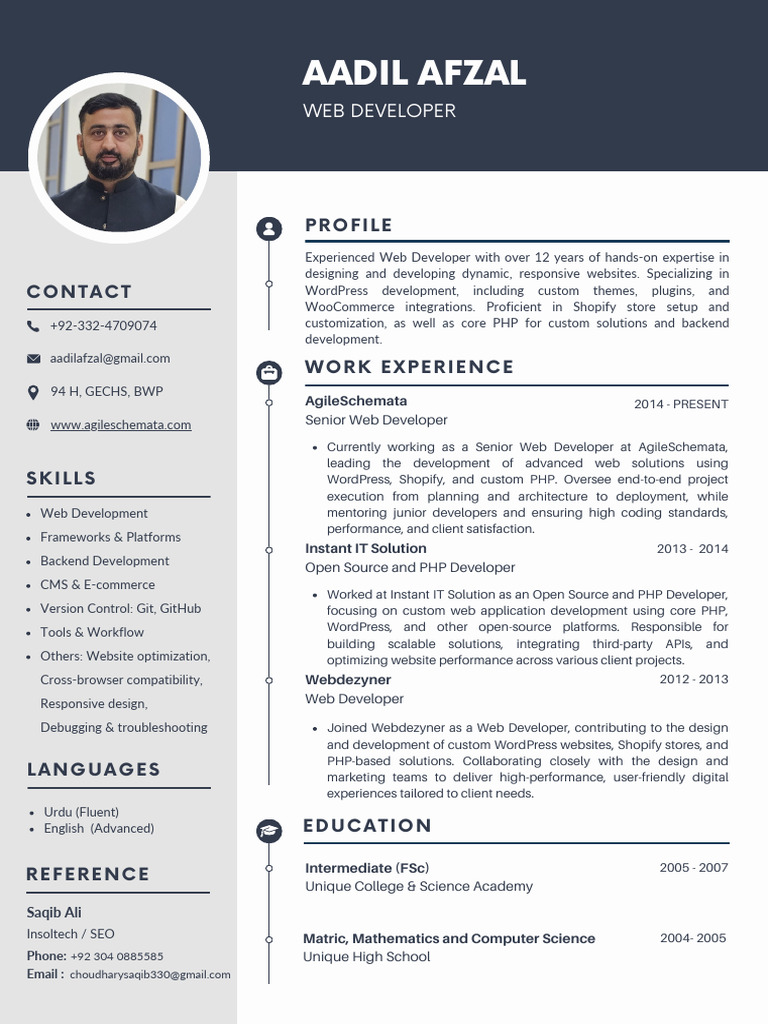 Senior Web Developer Profile & Skills | PDF | Word Press | Web Development