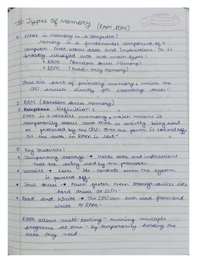Types of Memory, Semiconductor Memory, Virtual Memory | PDF