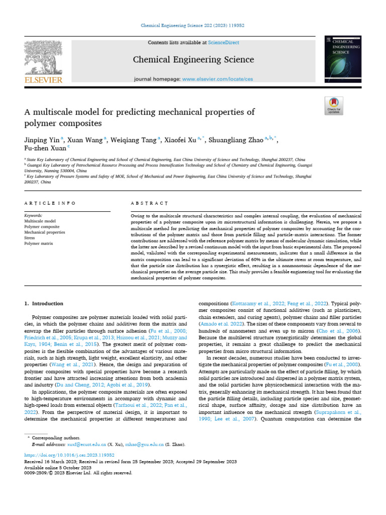 Predicting Mechanical Properties of Polymer Composite | PDF | Composite ...