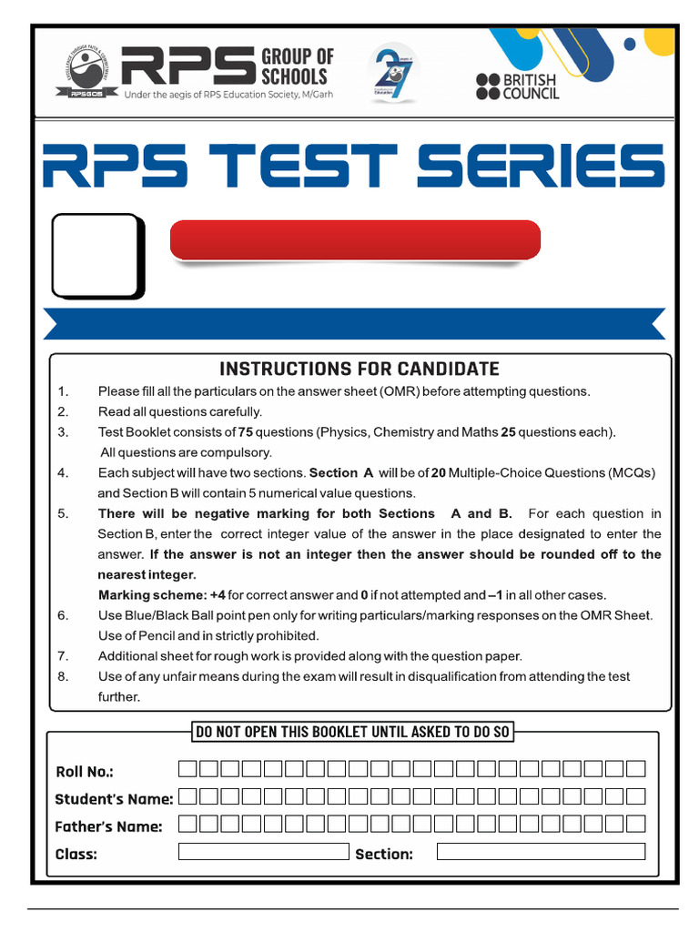 JEE Main 2026 Physics Test 1 Paper | PDF | Ether | Acceleration
