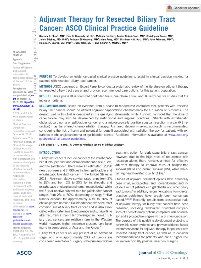 Shroff Et Al 2019 Adjuvant Therapy For Resected Biliary Tract Cancer ...