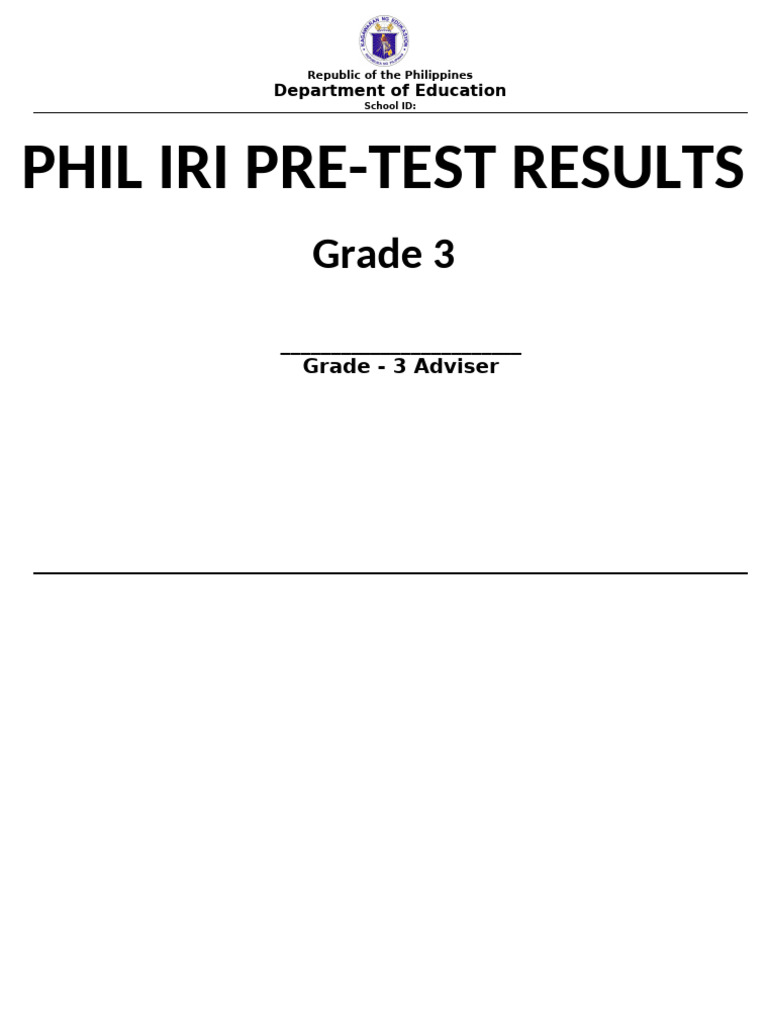 CRLA Cover Page for Grade 3 Results | PDF