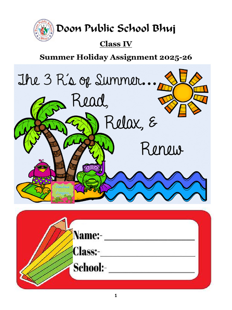 Holiday Homework Class IV (2025-26) | PDF