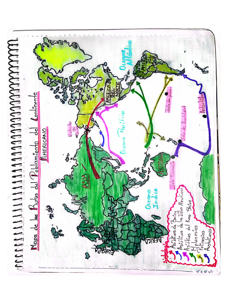 Mapa Rutas Poblamiento Americano. | PDF