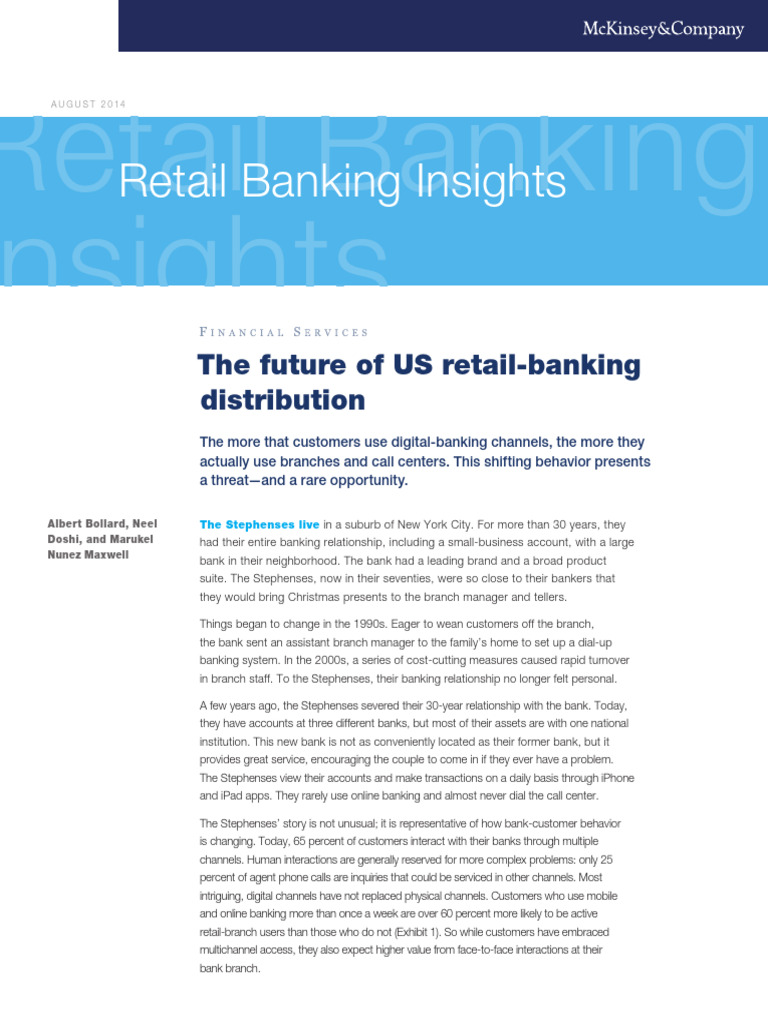Mckinsey-Retail Banking Insights | PDF | Banks | Customer Experience
