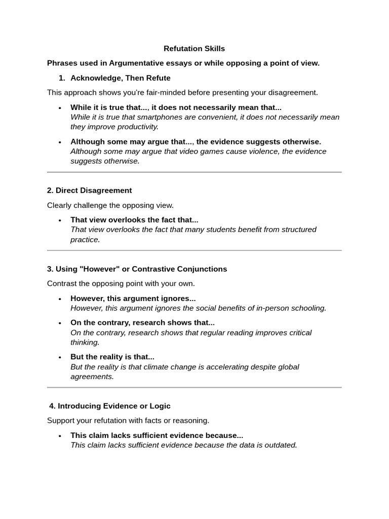 Refutation Skills | PDF