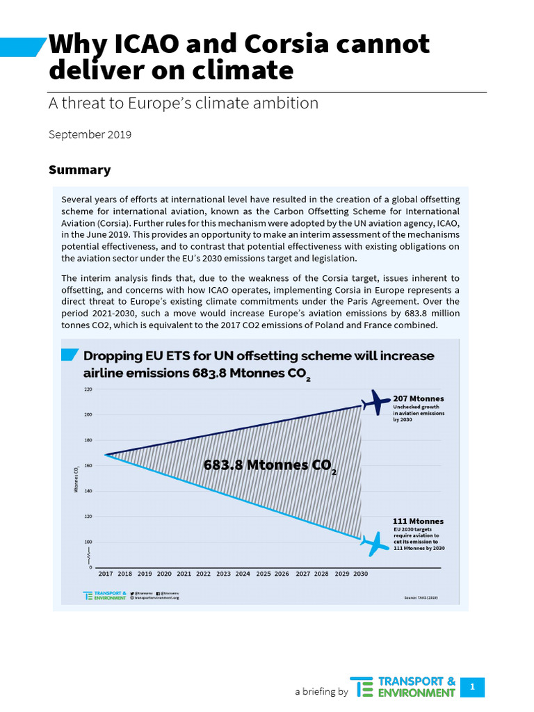 Corsia's Impact on Europe's Climate Goals | PDF | European Union ...
