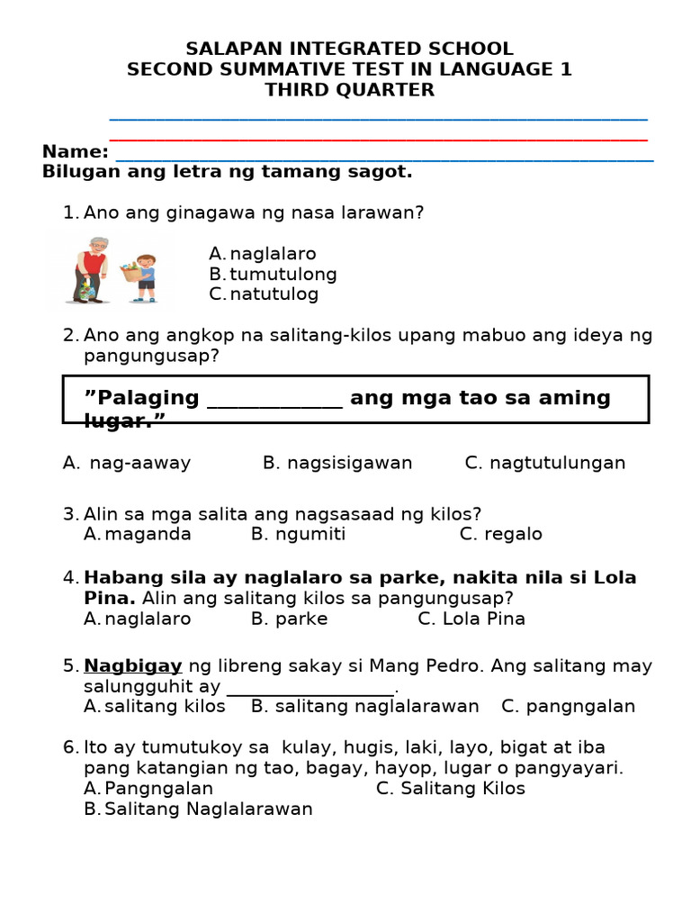 2nd Summative Test q3 Language 1 | PDF