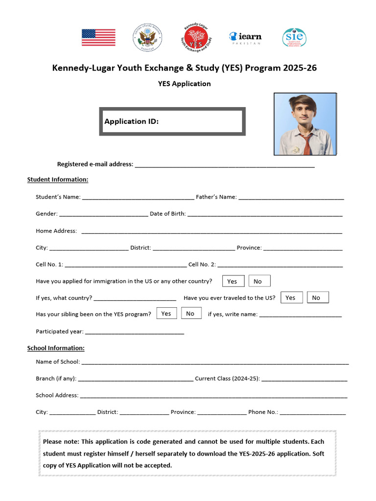 YES Program Application 2025-26 Guide | PDF