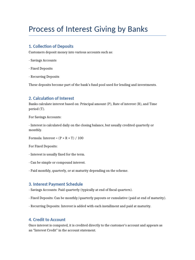 How Banks Calculate and Pay Interest | PDF