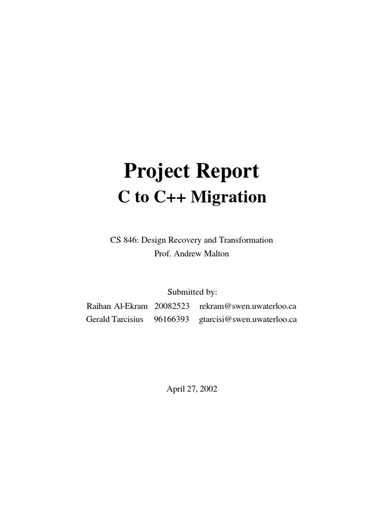 C to C++ Migration Project Report | PDF | Parameter (Computer ...