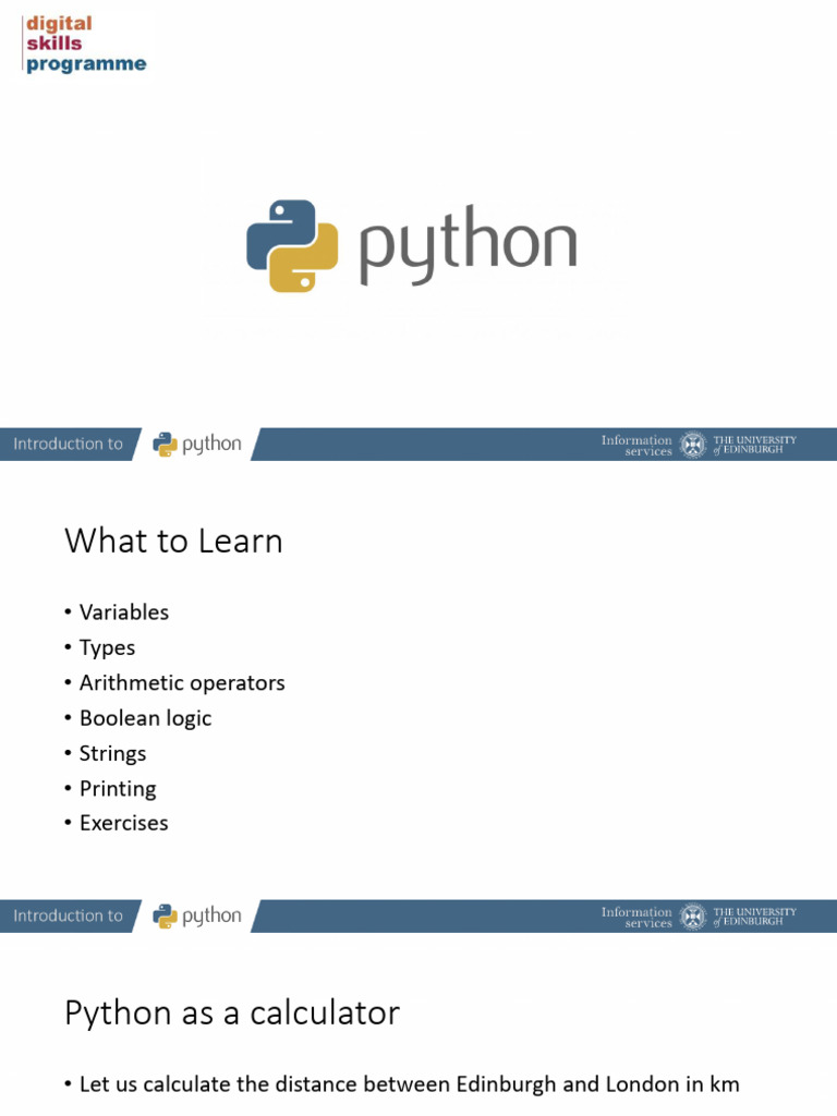 Python Basics: Variables and Operations | PDF | Boolean Data Type ...