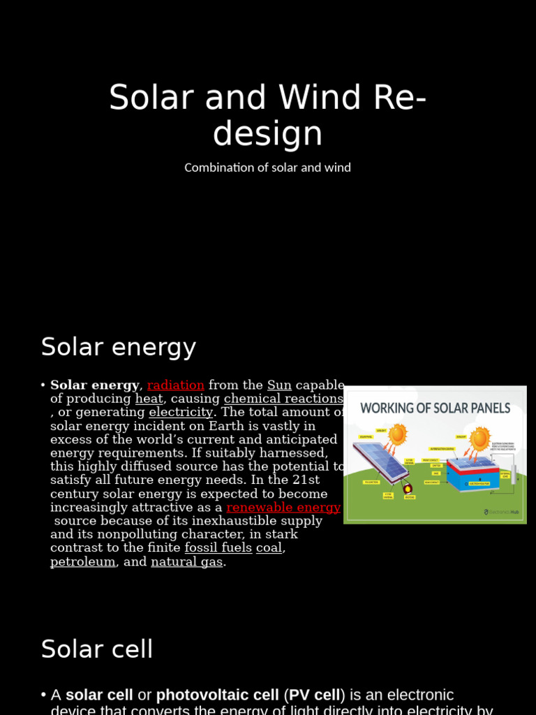 Solar and Wind Re-Design | PDF | Wind Power | Solar Cell