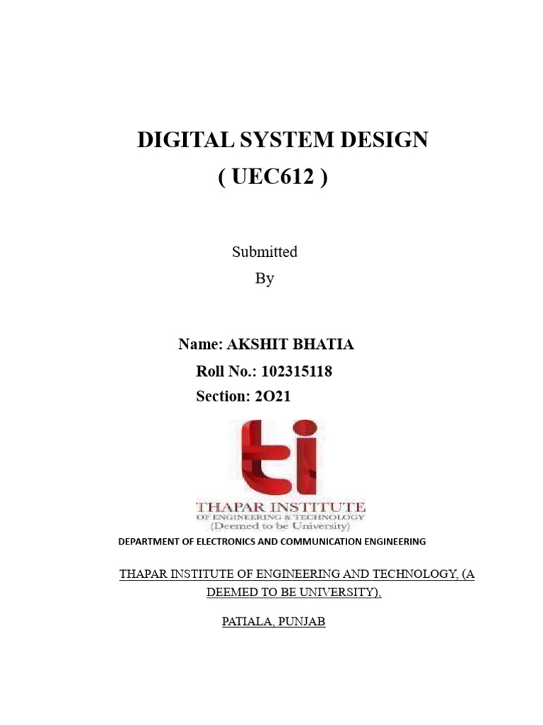 Digital System Design Experiments Guide | PDF | Electronic Engineering ...