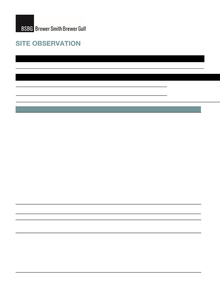 Site Observation Report: Quality Issues | PDF