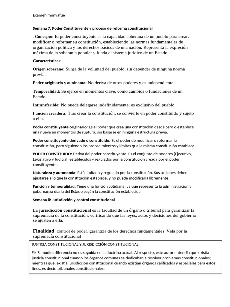 Poder Constituyente y Control Constitucional | PDF | Constitución ...