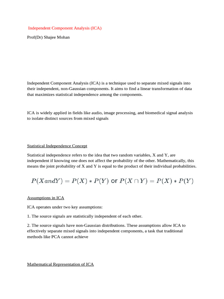Understanding Independent Component Analysis | PDF | Principal ...