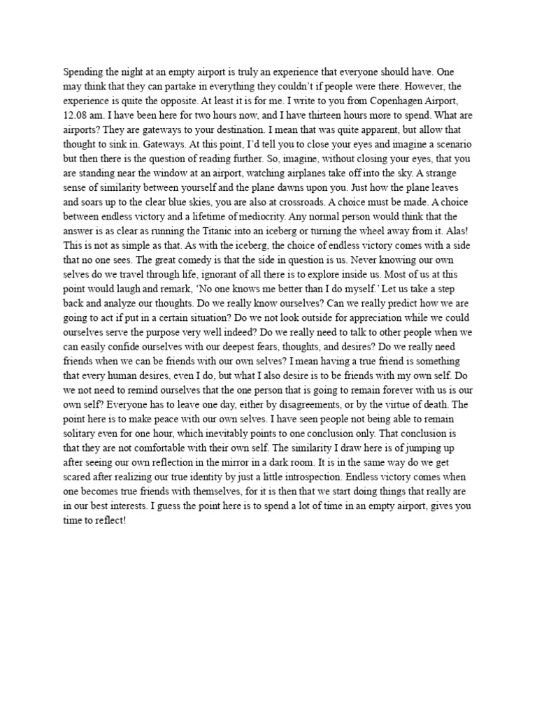 Reflections from an Empty Airport | PDF | Self