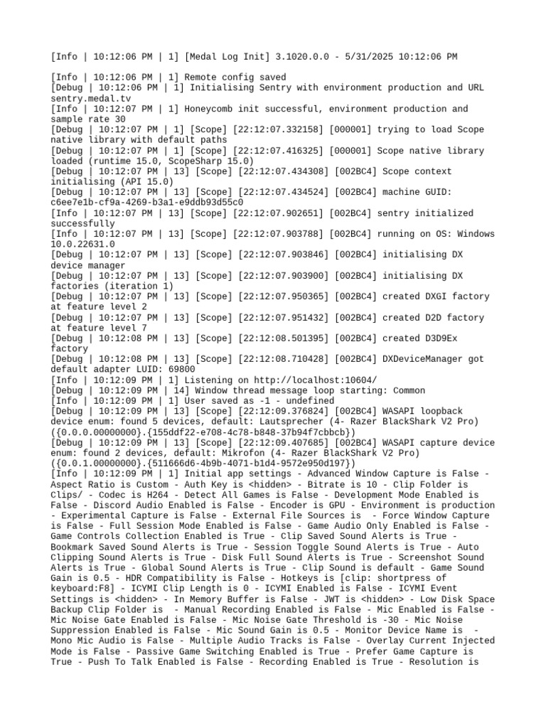 Medal App Initialization Log | PDF | Computer Hardware | Computer ...
