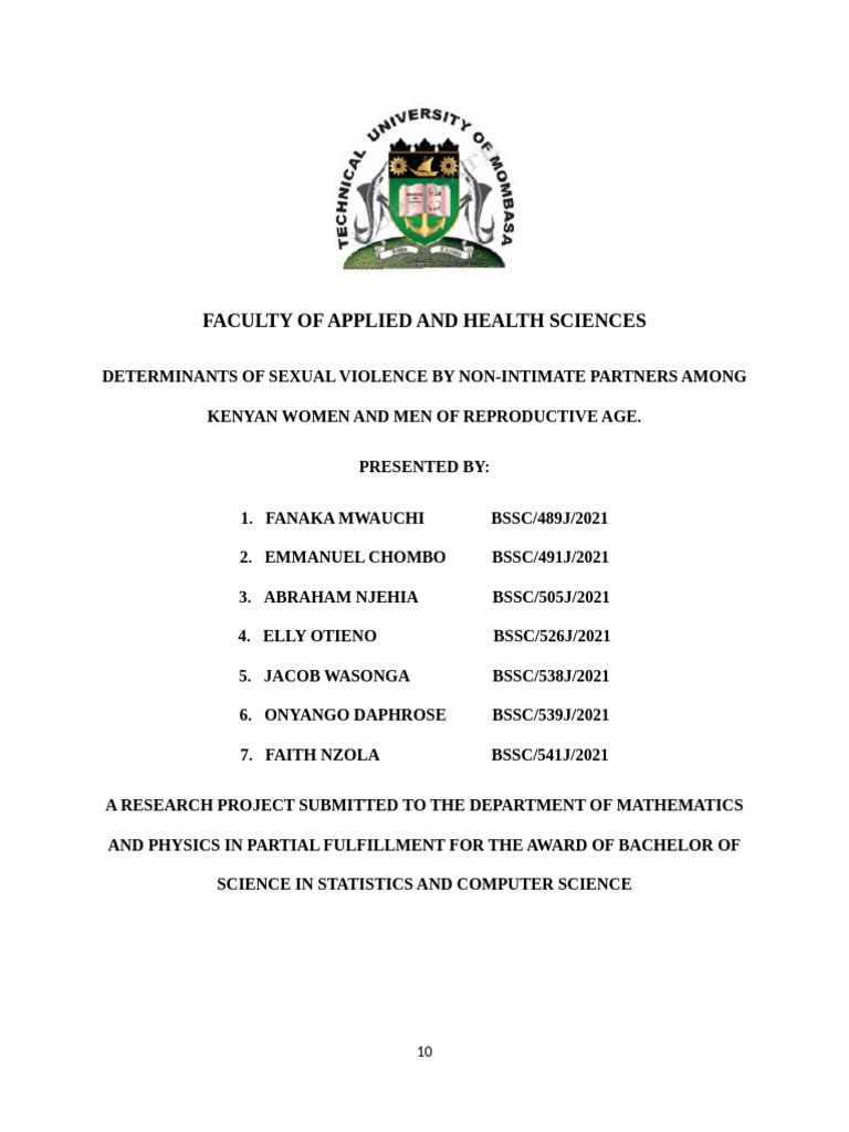 Sexual Violence Determinants in Kenya | PDF | Violence | Sexual Violence