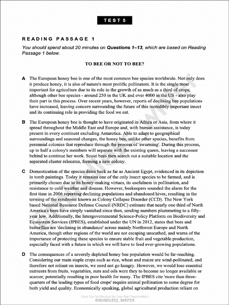 Premium Reading Test 5 | PDF
