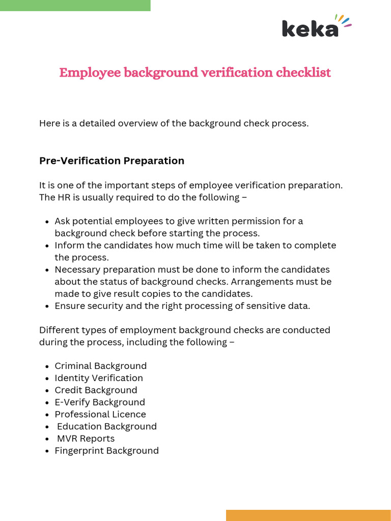 Employee Background Verification Guide | PDF | Background Check ...