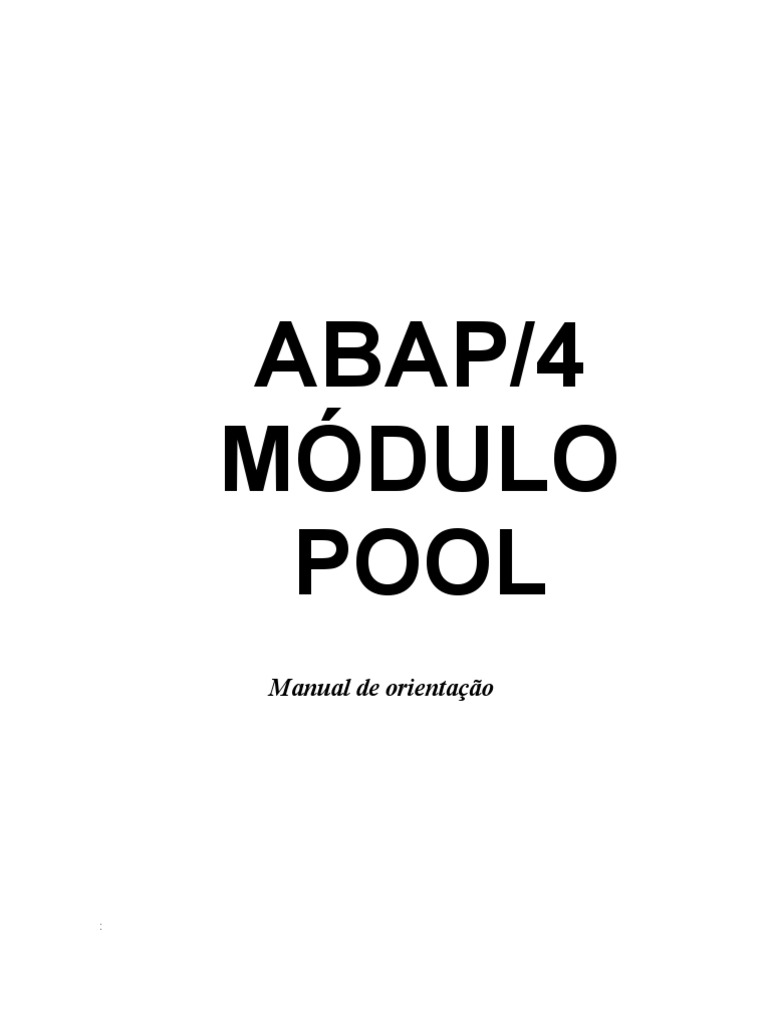 Criação de Módulo Pool em ABAP | PDF | Computadores