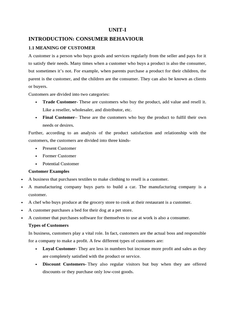 Understanding Customer and Consumer Types | PDF | Consumer Behaviour ...