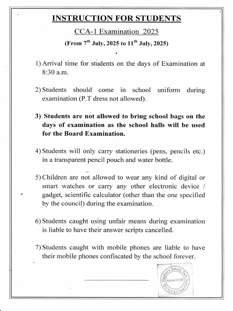 Instruction For Cca 1 2025 Exam Pdf