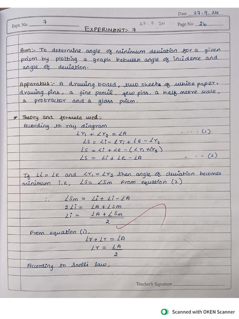 Phy Prac 7 KV 12 A | PDF
