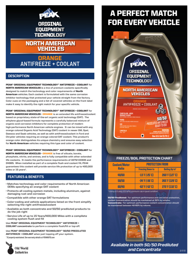 A Perfect Match For Every Vehicle: Antifreeze + Coolant | PDF | Car ...