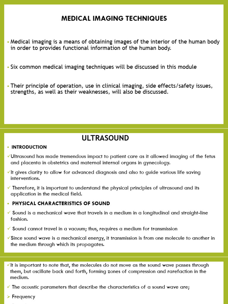 Medical Imaging Techniques | PDF | X Ray | Ct Scan