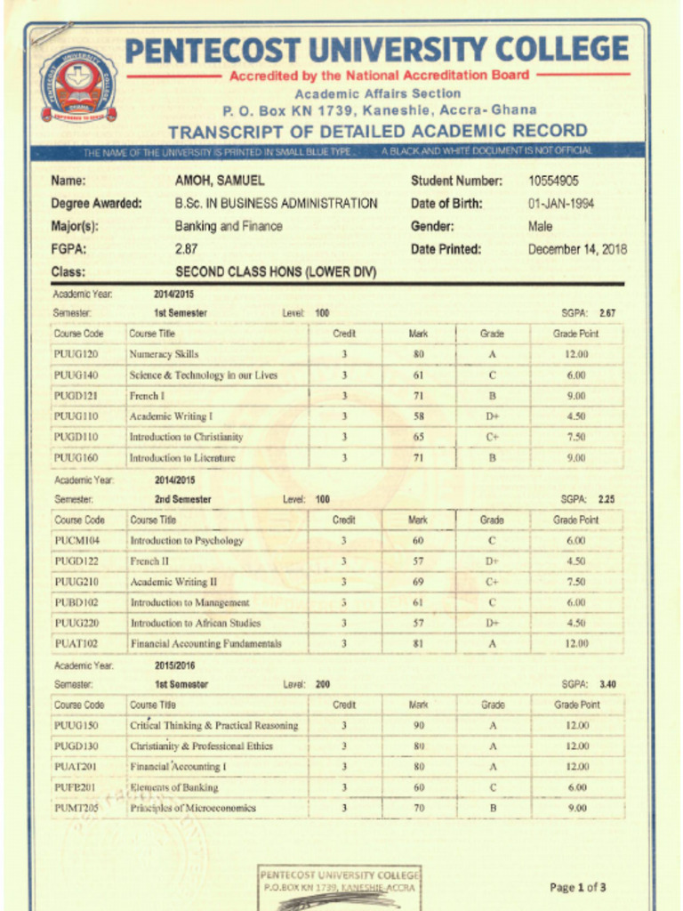 Transcript &certificate | PDF