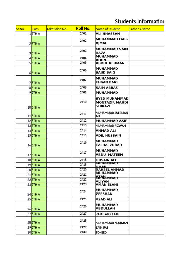 Student Enrollment Data for Classes | PDF