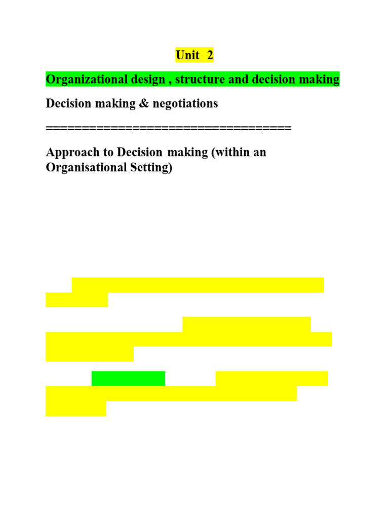 Decision-Making Approaches in Organizations | PDF | Decision Making ...