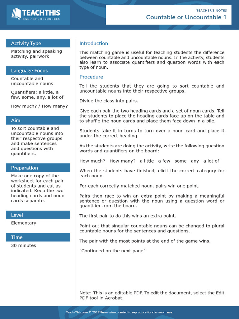 Teaching Quantifiers in ESL Classes | PDF | Noun | Linguistics
