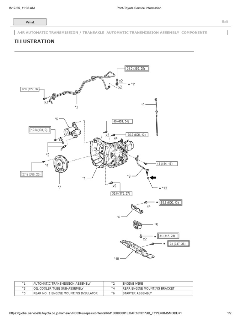 Transaxle Automatic Transmission Assembly Components | PDF