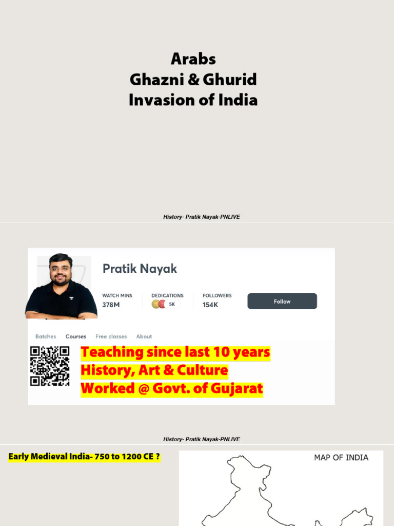 Arab and Ghurid Invasions of India | PDF