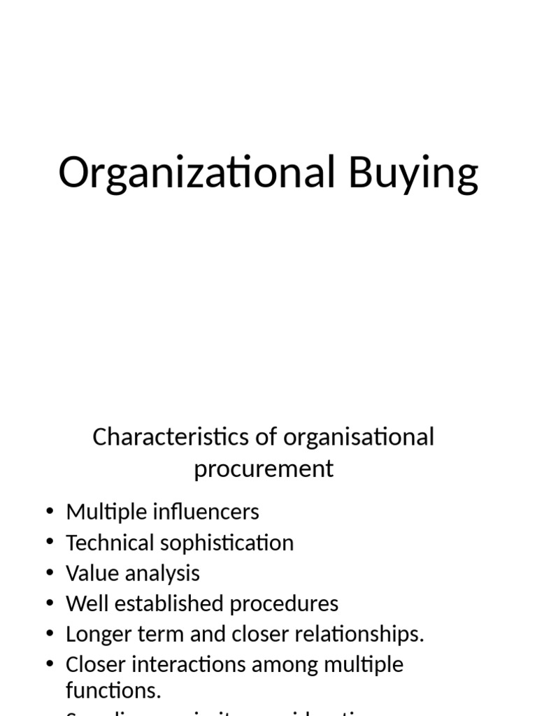 Objectives in Organizational Purchasing | PDF | Procurement | Business