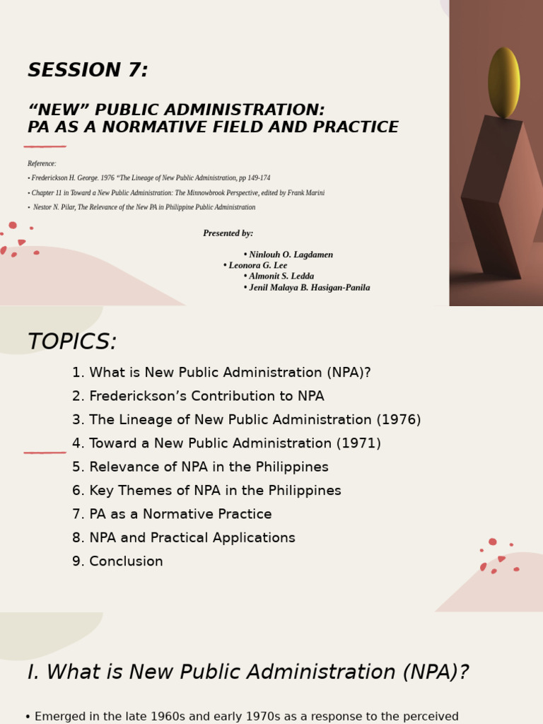 New Public Administration Overview | PDF | Governance | Sustainability