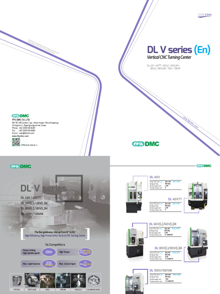 Vertical CNC Turning Centers - DL V Series | PDF | Gear | Torque