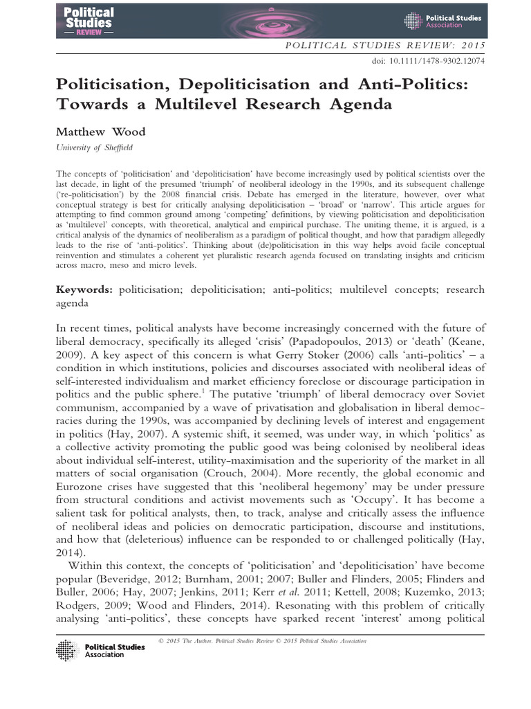 Multilevel Analysis of Politicisation | PDF | Analysis | Neoliberalism