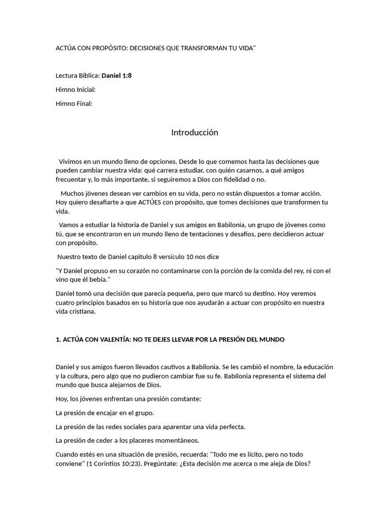Decisiones que Transforman Tu Vida | PDF | Dios