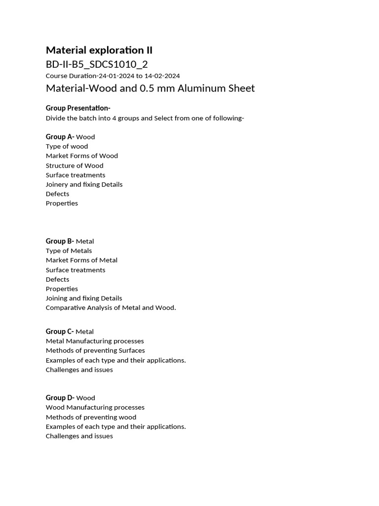 Material Explorations | PDF