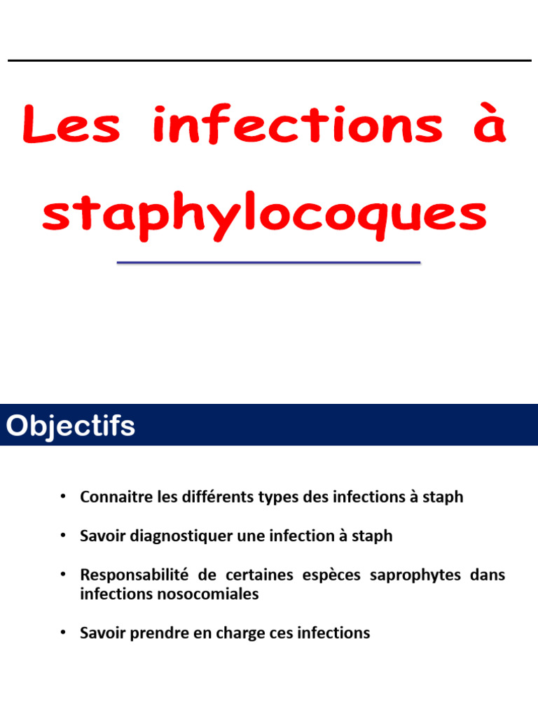 Infections à Staphylocoques : Types et Symptômes | PDF | Staphylocoque ...