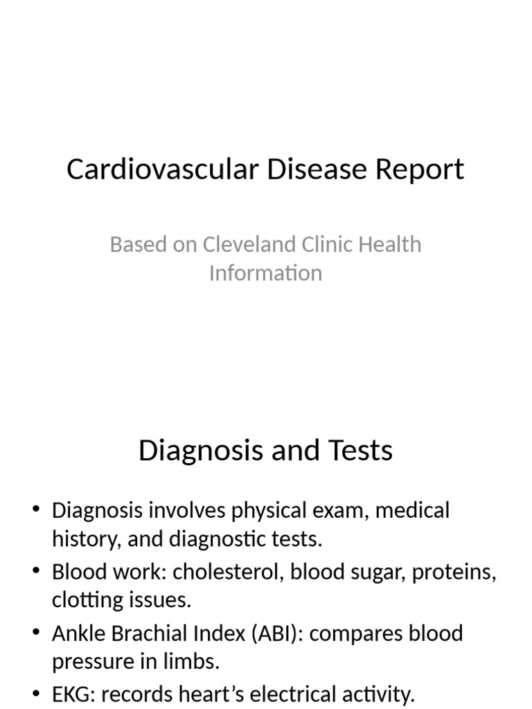 Cardiovascular Disease Report | PDF