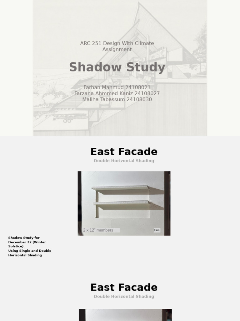 Shadow Study: East Facade Shading Analysis | PDF | Technical Factors Of ...